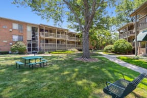 our apartments offer a park with a picnic table
