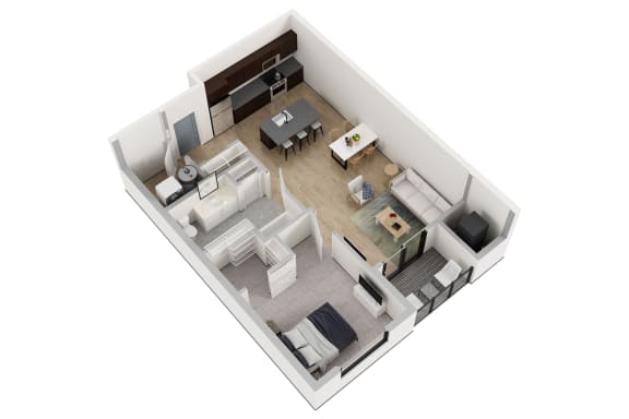 bedroom floor plan an in 3d