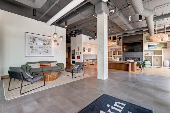 a view of the lobby at the bradley braddock road station apartments