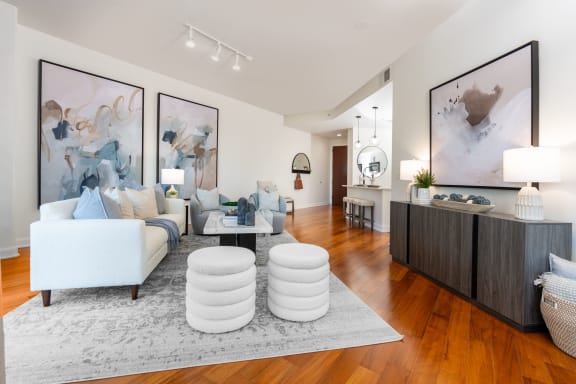 Inspiring Living Room at The Heights at Park Lane, Dallas, Texas