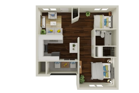 B1 Floor Plan at Sunridge Apartments, Clear Property Management, Grand Prairie, TX