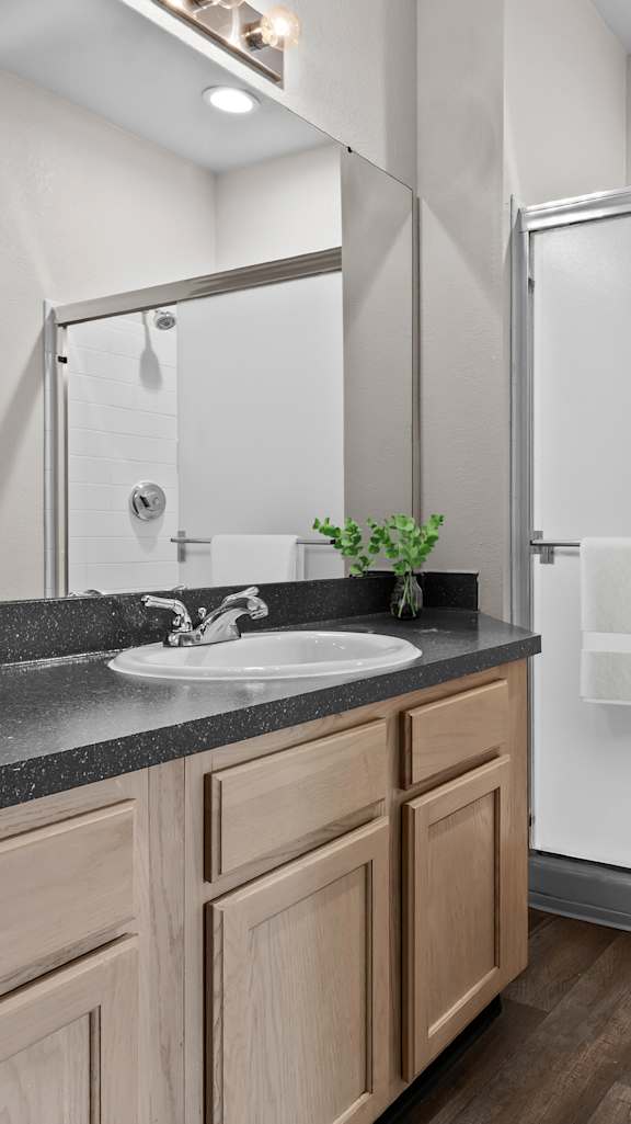 Bathroom With Bathtub at Crowne Chase Apartment Homes, Overland Park, KS, 66210