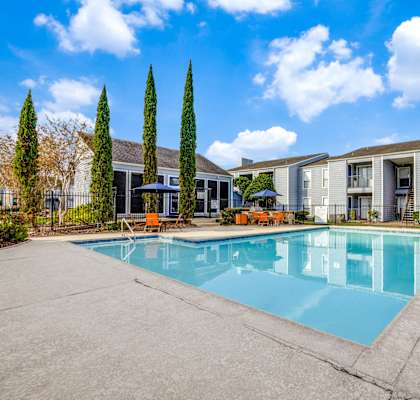 the swimming pool at our apartments