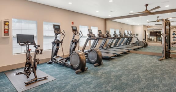 our state of the art gym is equipped with cardio machines and weights