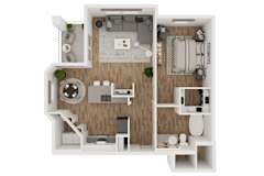 Copia  – 1 Bedroom 1 Bath Floor Plan Layout – 823 Square Feet at Montrachet Apartments, Napa