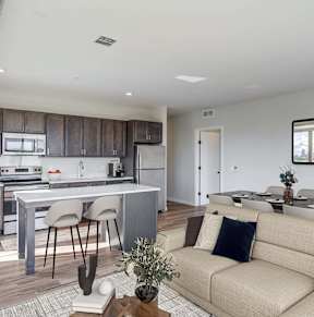 Decorated Living Room at Peregrine Apartments, Minnesota