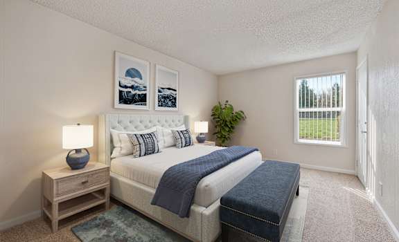 the preserve at ballantyne commons bedroom with bed and window