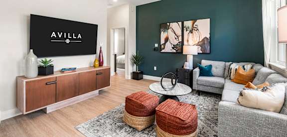 Modern Living Room at Avilla Cypress Creek, Sun City Center, FL 33573