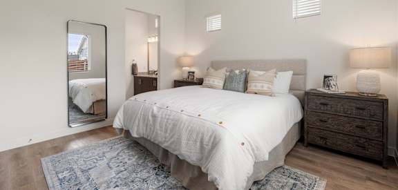 Bedroom with Expansive Windows at Avilla Rio Oaks, Liberty Hill, TX 78642