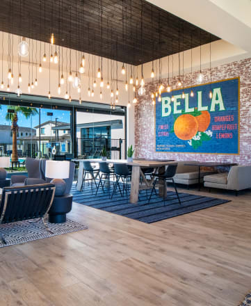 the lobby of the bella apartment building at the beach
