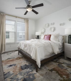 Comfy Bedroom with Ceiling Fan