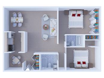  Floor Plan Two Bedrooms Floor Plan B2