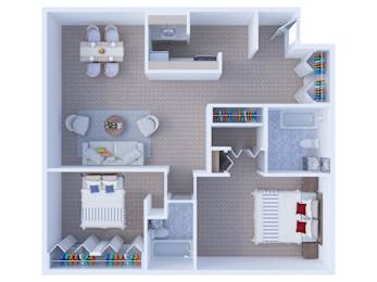  Floor Plan Two Bedrooms Floor Plan B1