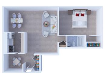  Floor Plan One Bedroom Floor Plan A5