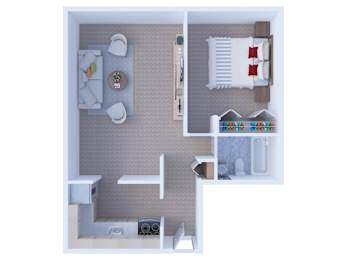  Floor Plan One Bedroom Floor Plan A1