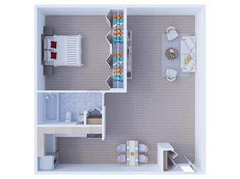  Floor Plan One Bedroom Floor Plan A4