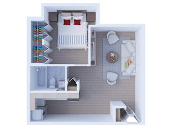  Floor Plan One Bedroom Floor Plan A2