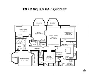 Two Bedroom Two and One Half Bath  at Symphony Center Apartments, Maryland