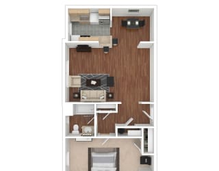 Rock Creek Springs Apartments 1 Bedroom Floorplan GE