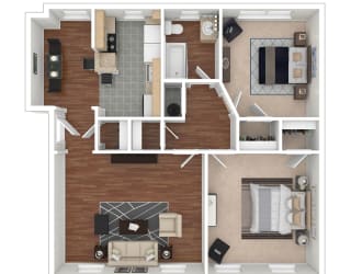 Rock Creek Springs Apartments 2 Bedroom Floorplan K2A
