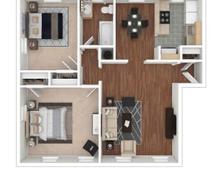 Rock Creek Springs Apartments 2 Bedroom Floorplan K2B