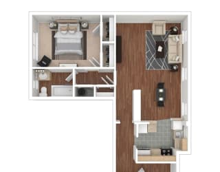 Rock Creek Springs Apartments 1 Bedroom Floorplan KA