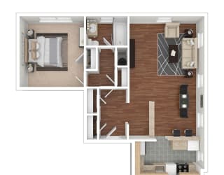 Rock Creek Springs Apartments 1 Bedroom Floorplan KD