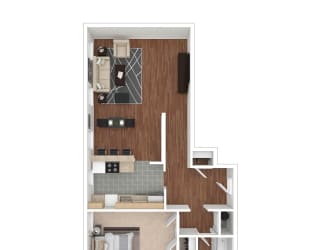 Rock Creek Springs Apartments 1 Bedroom Floorplan KK