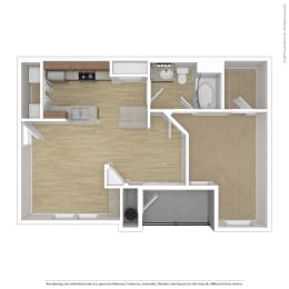 1 Bed 1 Bath Floor Plan A4 at Andante Apartments, Phoenix, Arizona