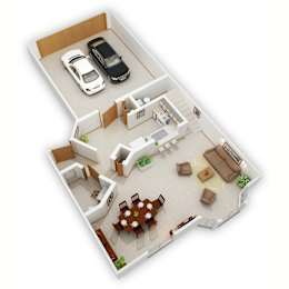 Trailway Two-Bedroom Floor Plan (Main Level - 3D)