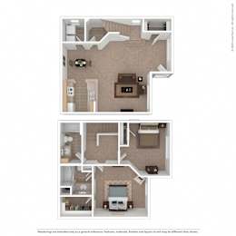 Floor Plan 2 BED 2.5 BATH