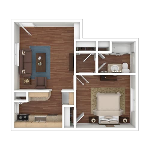 Floor Plan  Oak Ridge Apartments Floor Plan Style 3