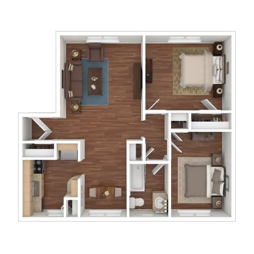 Floor Plan  Oak Ridge Apartments Floor Plan Style 4 1/2
