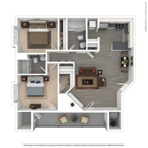 Floor Plan  846 sqft-   B2