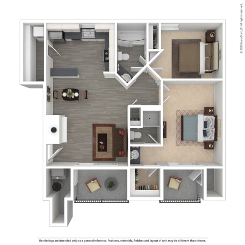 Floor Plan  972 sqft-   B3