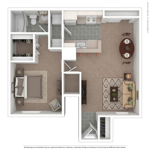 Floor Plan  1 Bed 1 Bath