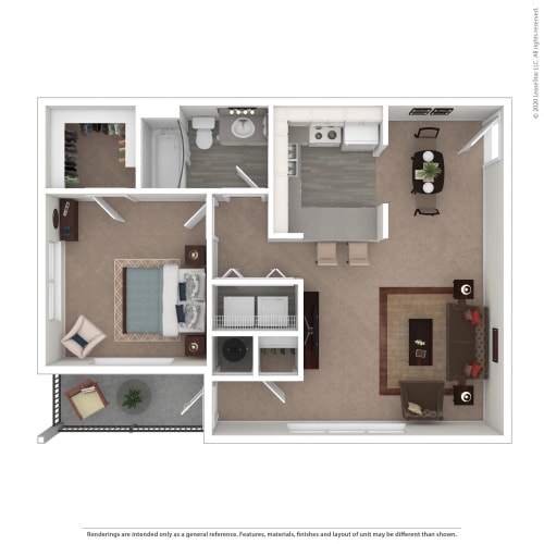 Floor Plan  1 Bedroom 1 Bath