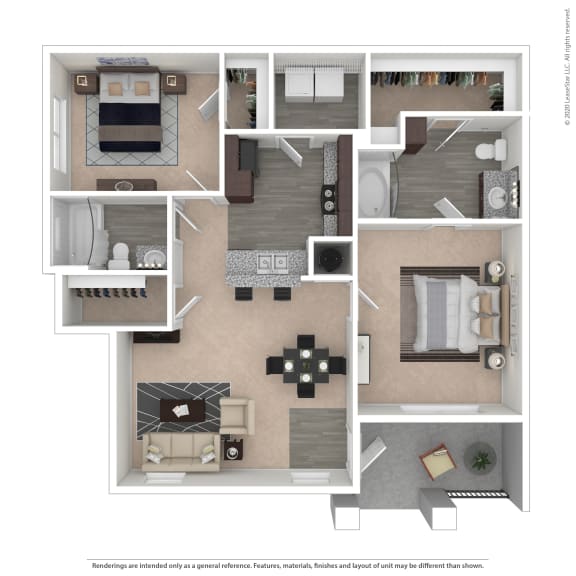 Floor Plan  2D - 2E Floor Plan at Hurstbourne Estates, Kentucky, 40223