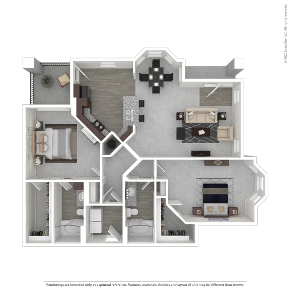 Floor Plan  2L - 2M Floor Plan at Hurstbourne Estates, Louisville, KY, 40223