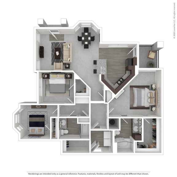 Floor Plan  3D Floor Plan at Hurstbourne Estates, Louisville, 40223
