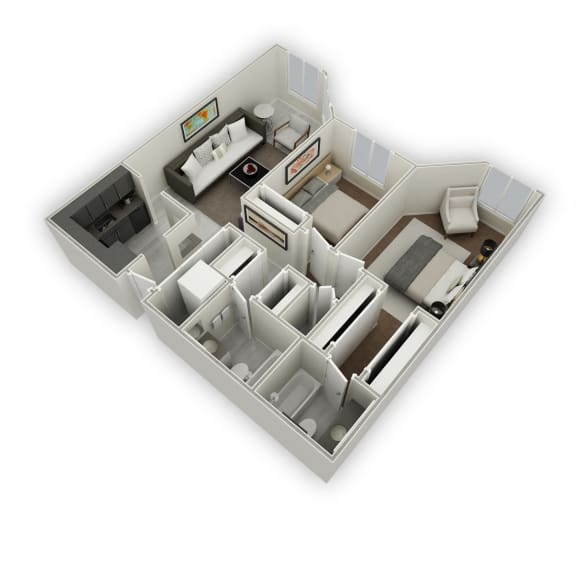 Floor Plan  The Cottonwood Floor Plan at Bolero Flats Apartments, Minneapolis, 55403