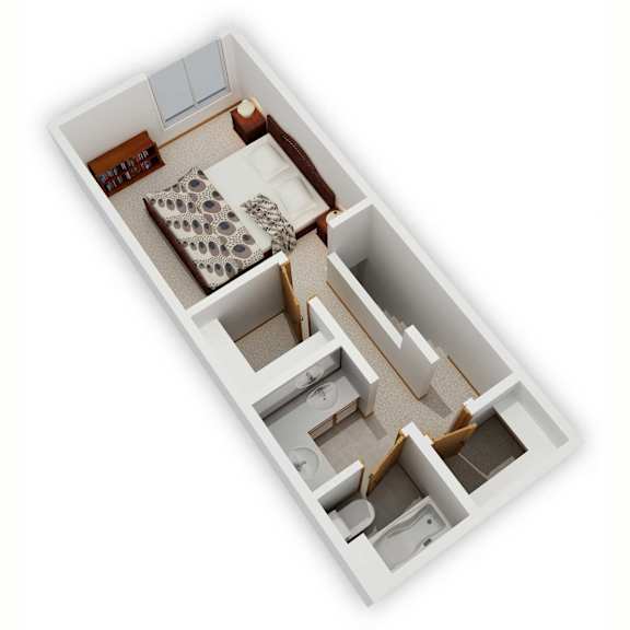 Woodlane I Three-Bedroom Floor Plan (Upper Level - 3D)