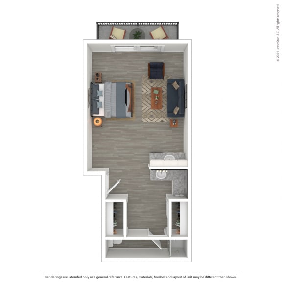 Casa Granada Junior Studio Floor Plan at Casa Granada, Los Angeles, California
