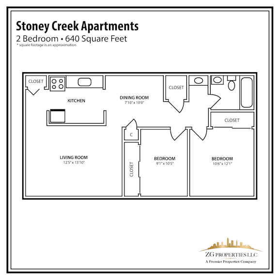 Stoney Creek 2 Bedroom Floor Plan