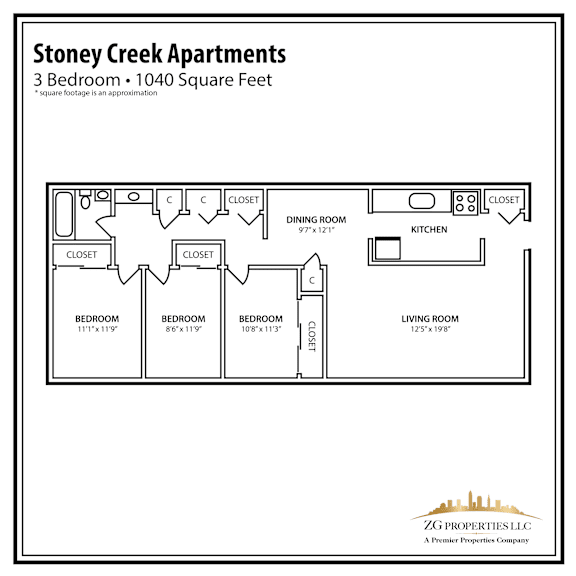 Stoney Creek 3 Bedroom Floor Plan