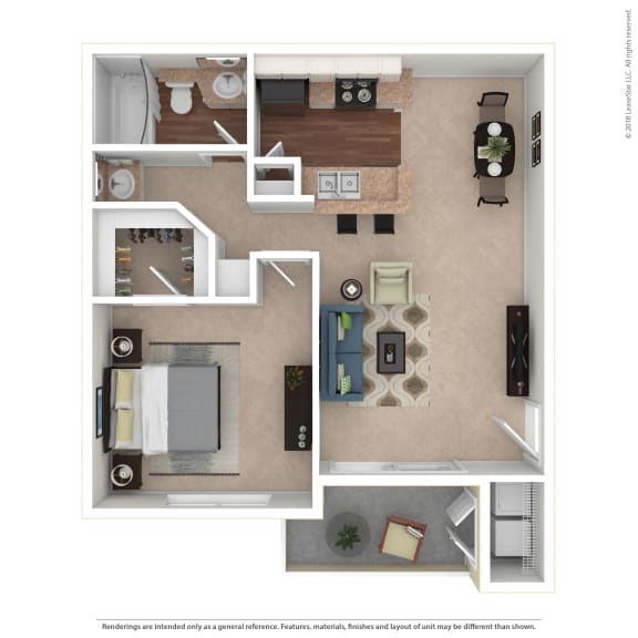 Kaikoura 1 Bedroom Floor Plan at The Summit at Chino Hills, California