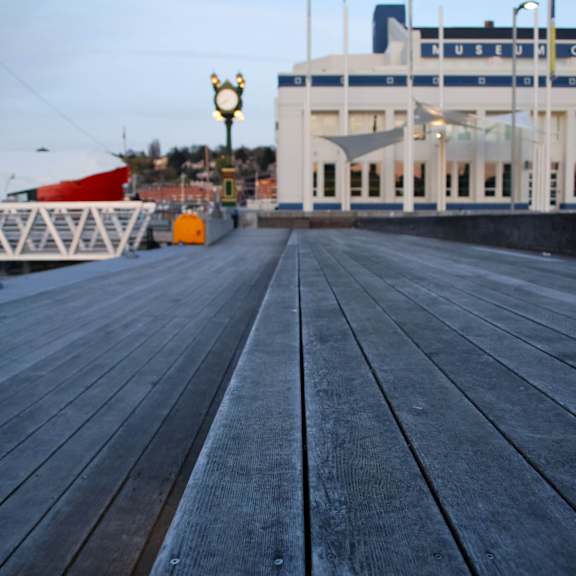 A wooden walkway leads to a building with a sign that says "Museum of History".