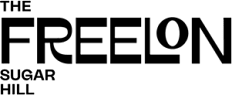The Freelon Sugar Hill logo is displayed in black text on a green background.