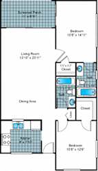 2 bed 2 bath A at Imperial Gardens Apartments, Clearwater, FL