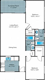 2 bed 2 bath A at Imperial Gardens Apartments, Clearwater, FL